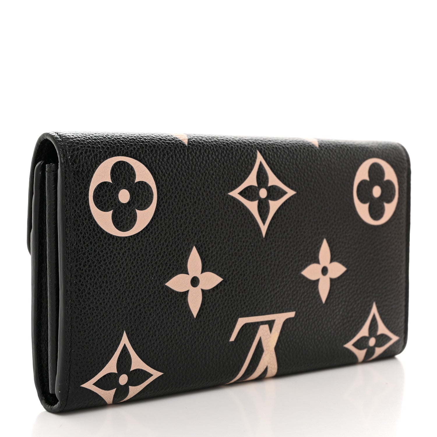 Louis Vuitton LOUIS VUITTON Monogram Empreinte Giant Sarah Wallet Black Beige 2 of 7