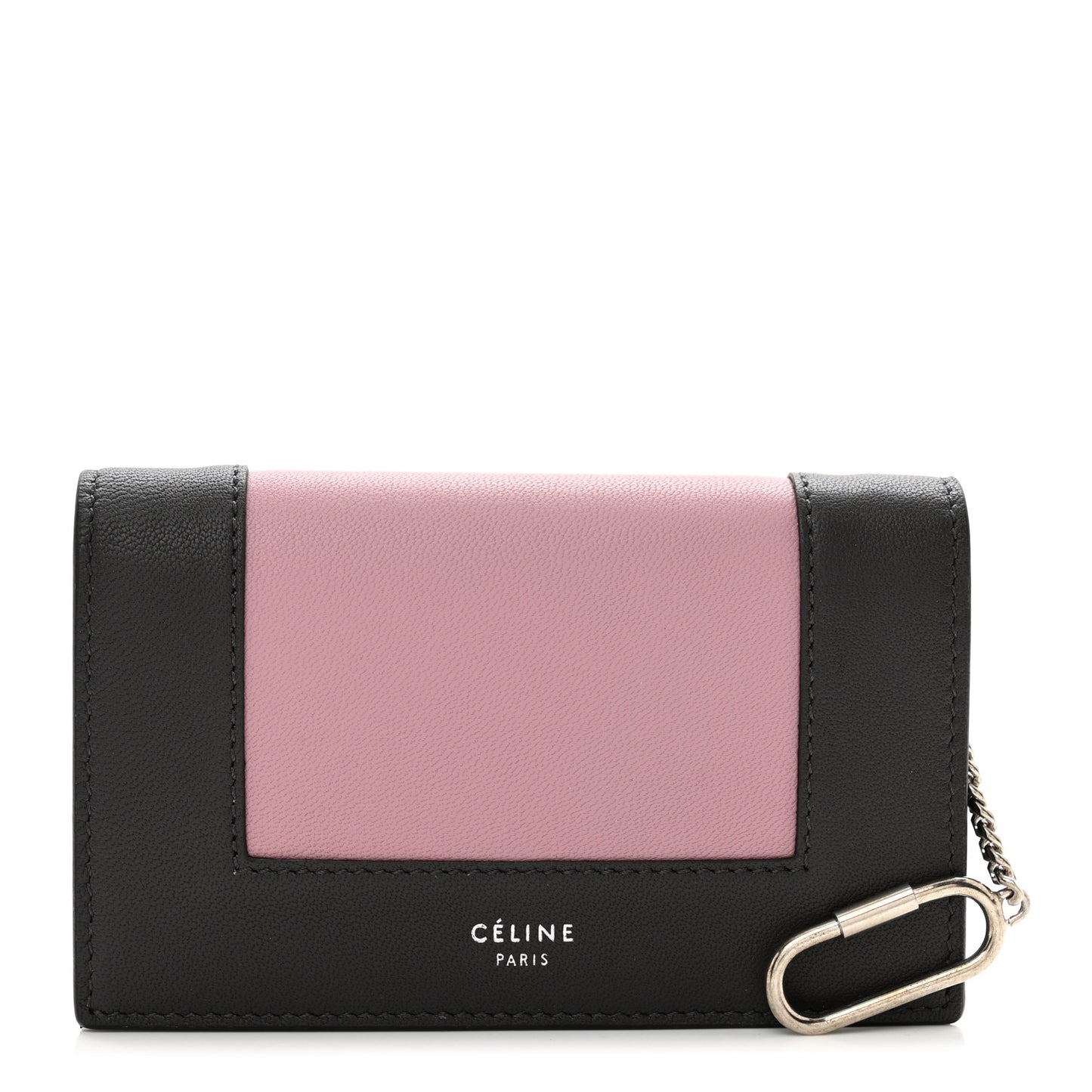 Smooth Lambskin Frame Coin Card Purse Liquorice Antique Rose