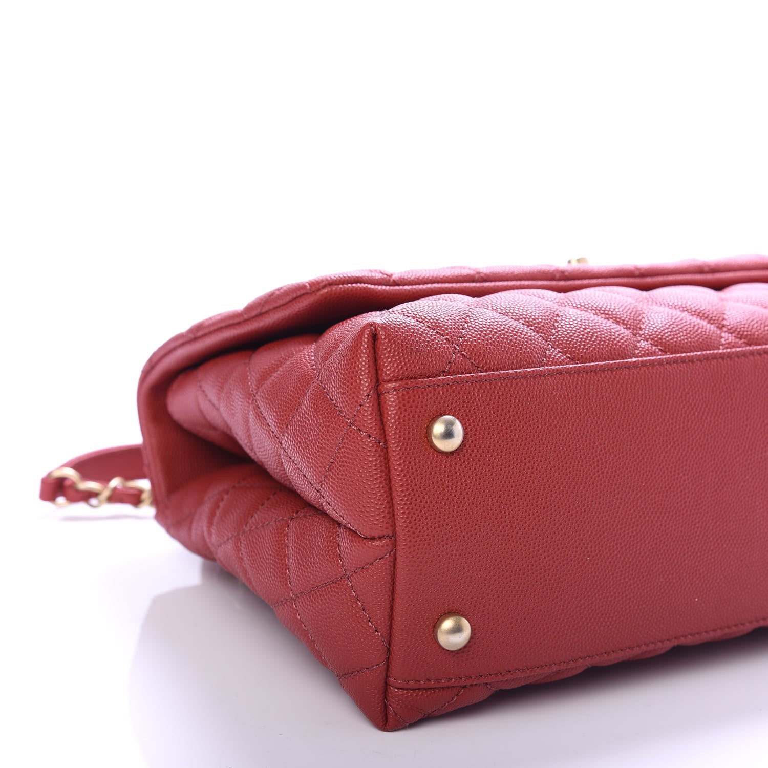 Chanel Caviar Lizard Embossed Quilted Small Coco Handle Flap Red 8 of 9