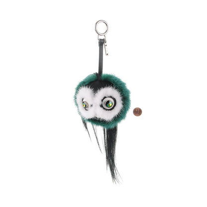 Fendi Mink Goat Fur QuTweet Cucaoo Bag Bug Charm Green White 2 of 4