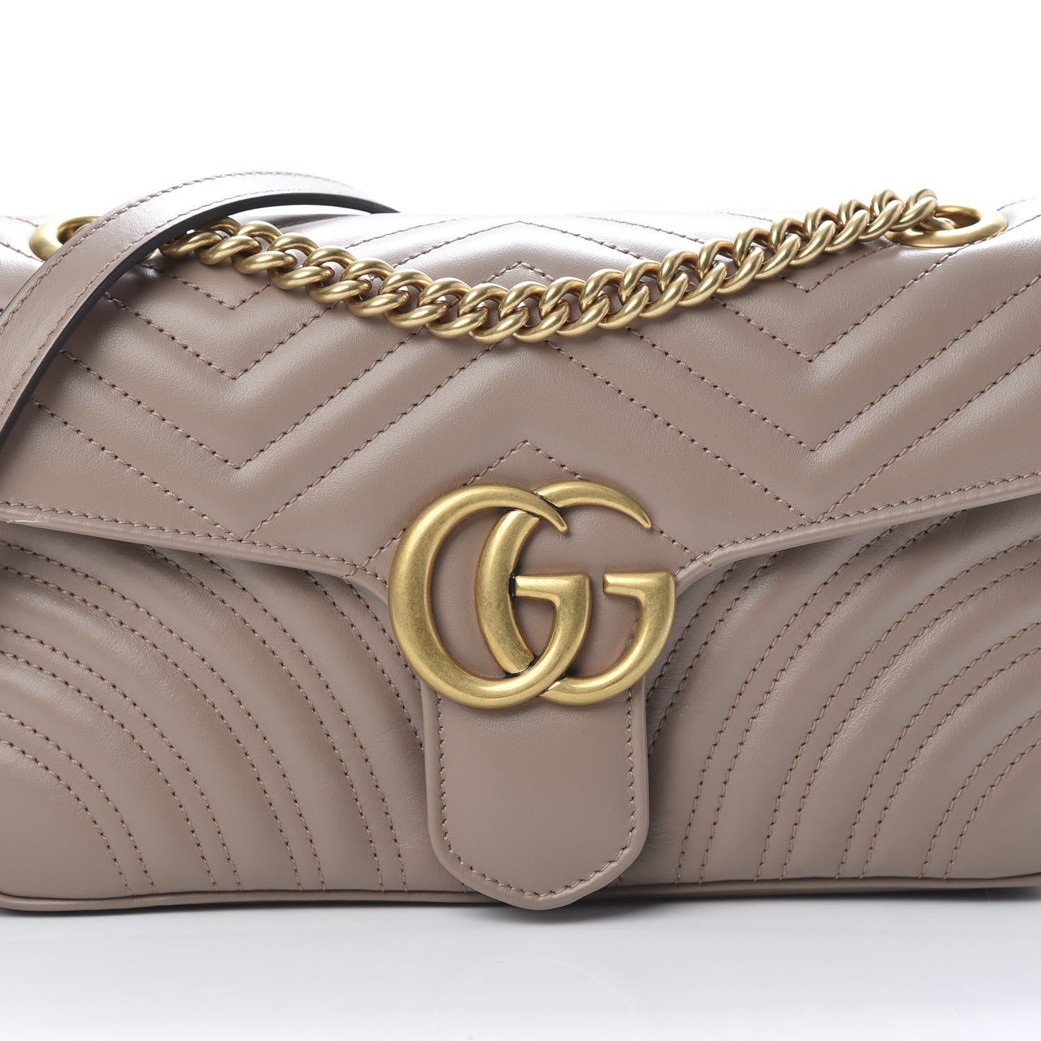 Gucci Calfskin Matelasse Small GG Marmont Shoulder Bag Porcelain Rose 8 of 11