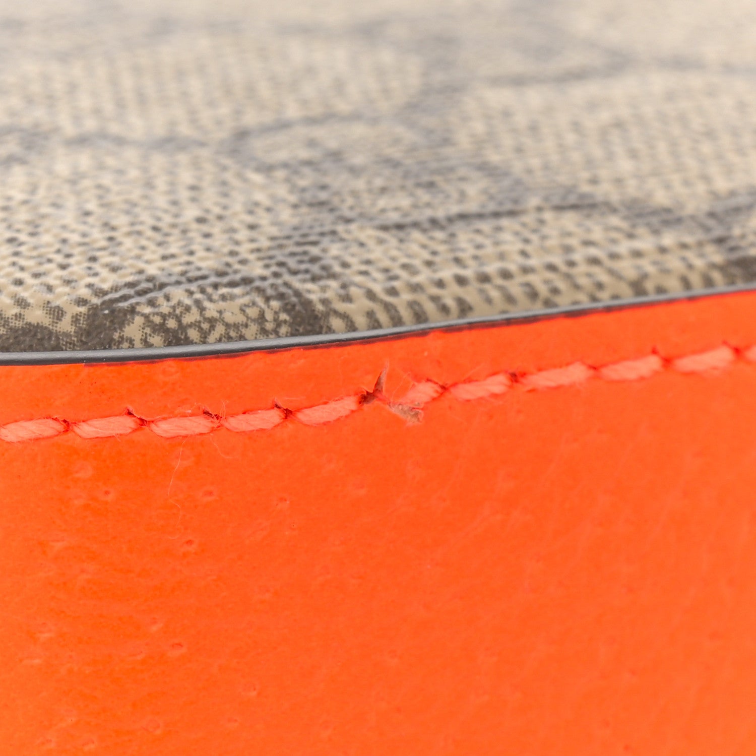 Gucci GG Supreme Monogram Textured Dollar Calfskin Web Ophidia Wristlet Shoulder Bag Beige Ebony Orange 11 of 11