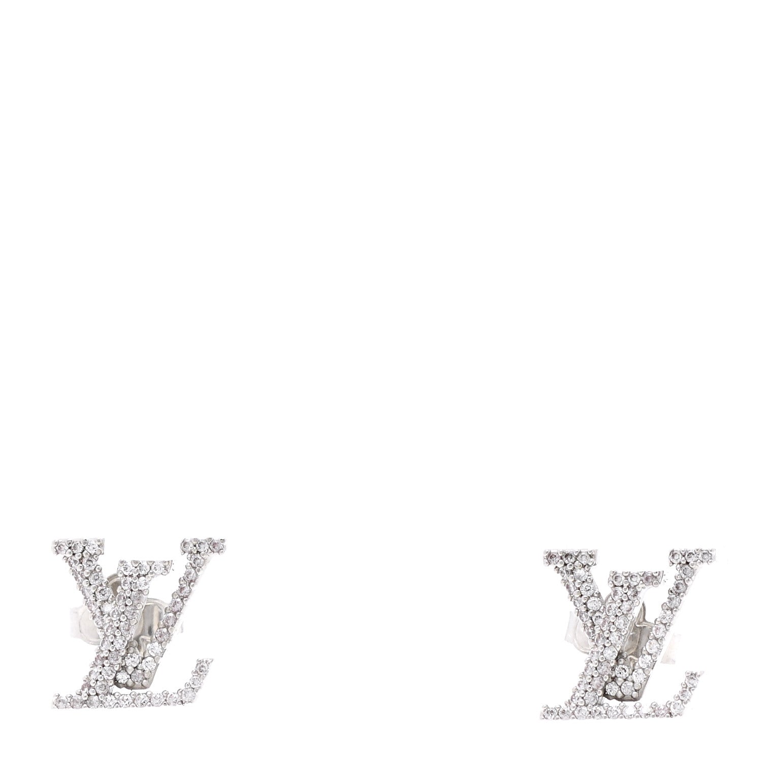 Louis Vuitton Crystal LV Iconic Earrings Silver 1 of 6