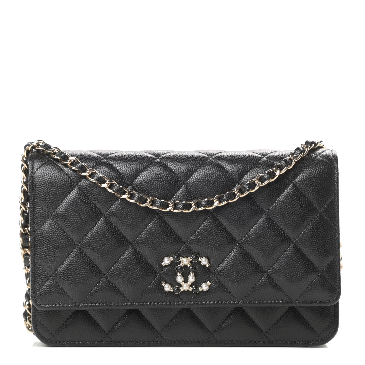 Chanel Caviar Quilted Coco Candy Wallet On Chain WOC Black 1 of 12
