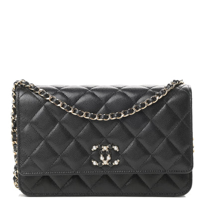 Chanel Caviar Quilted Coco Candy Wallet On Chain WOC Black 1 of 12