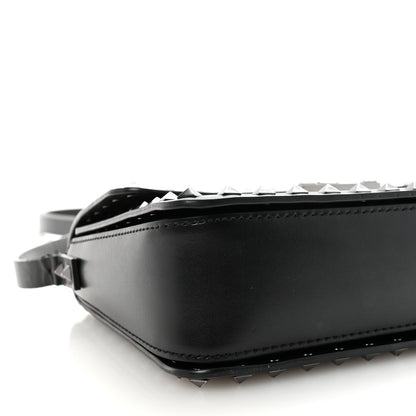 Valentino Garavani Smooth Calfskin Enamel Tonal Rockstud23 Shoulder Bag Black 8 of 9