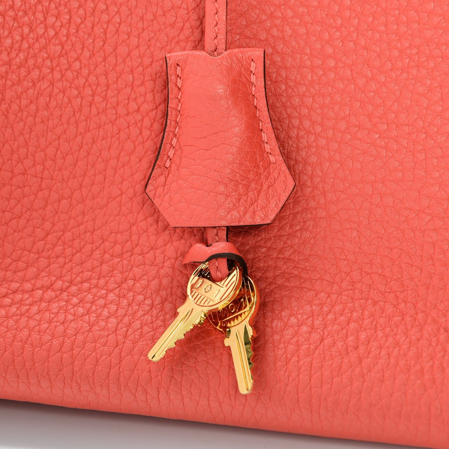 Taurillon Clemence Birkin 35 Rouge Pivoine