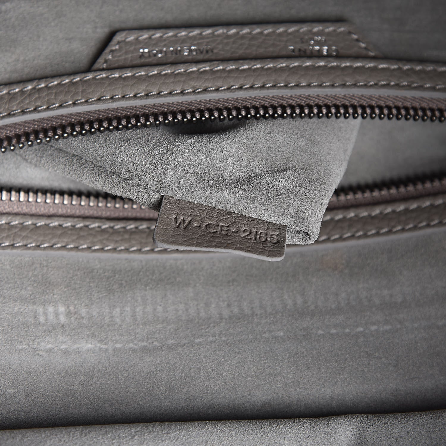 Celine Drummed Calfskin Mini Luggage Souris 7 of 16