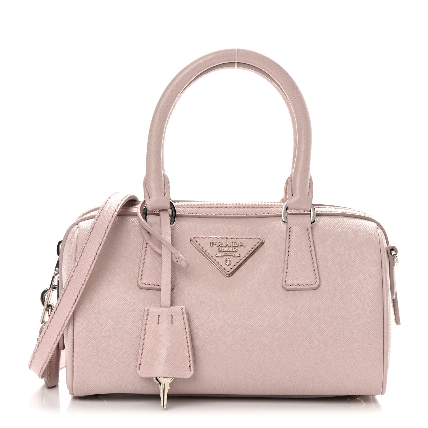 Prada Saffiano Lux Top Handle Crossbody Bag Mughetto 1 of 13