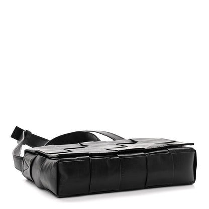 Bottega Veneta Paper Calfskin Maxi Intreccio Cassette Crossbody Bag Black 4 of 10