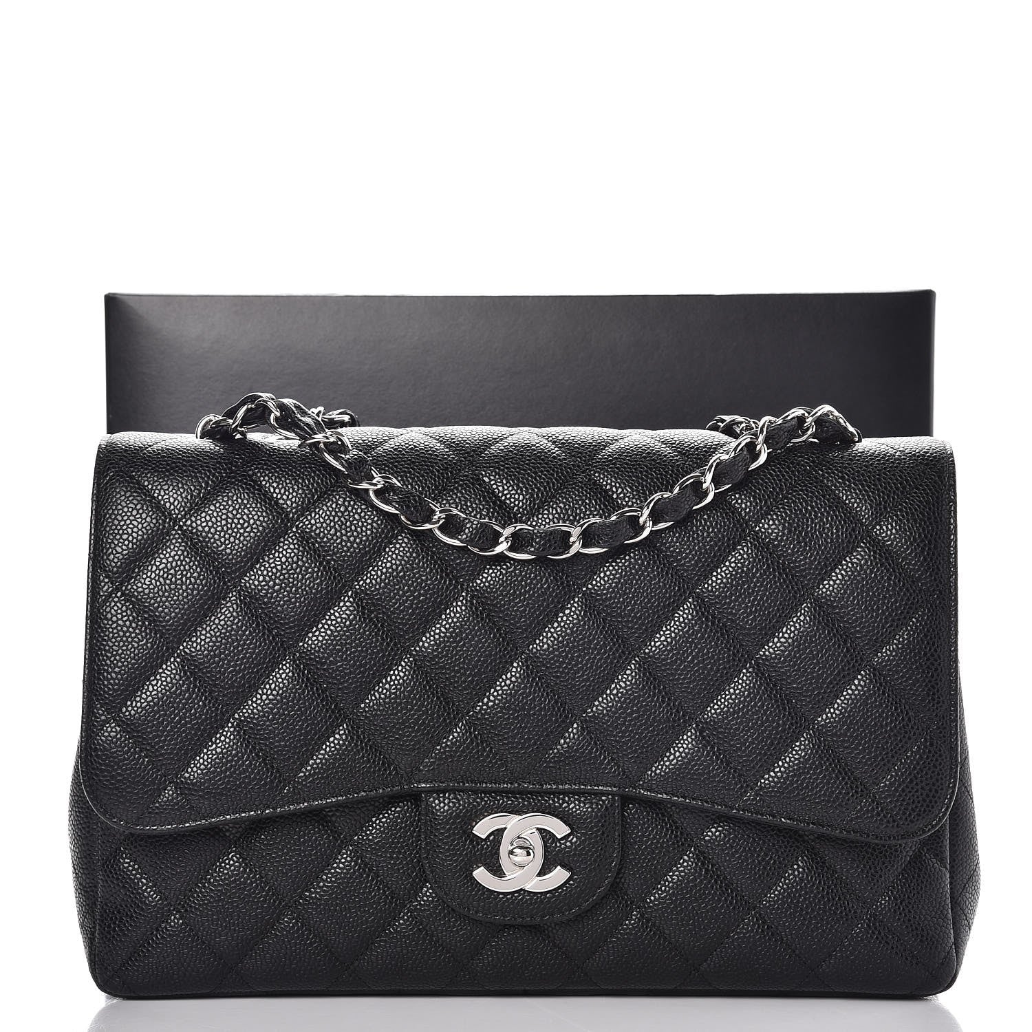Chanel Caviar Quilted Jumbo Single Flap Black 10 of 10
