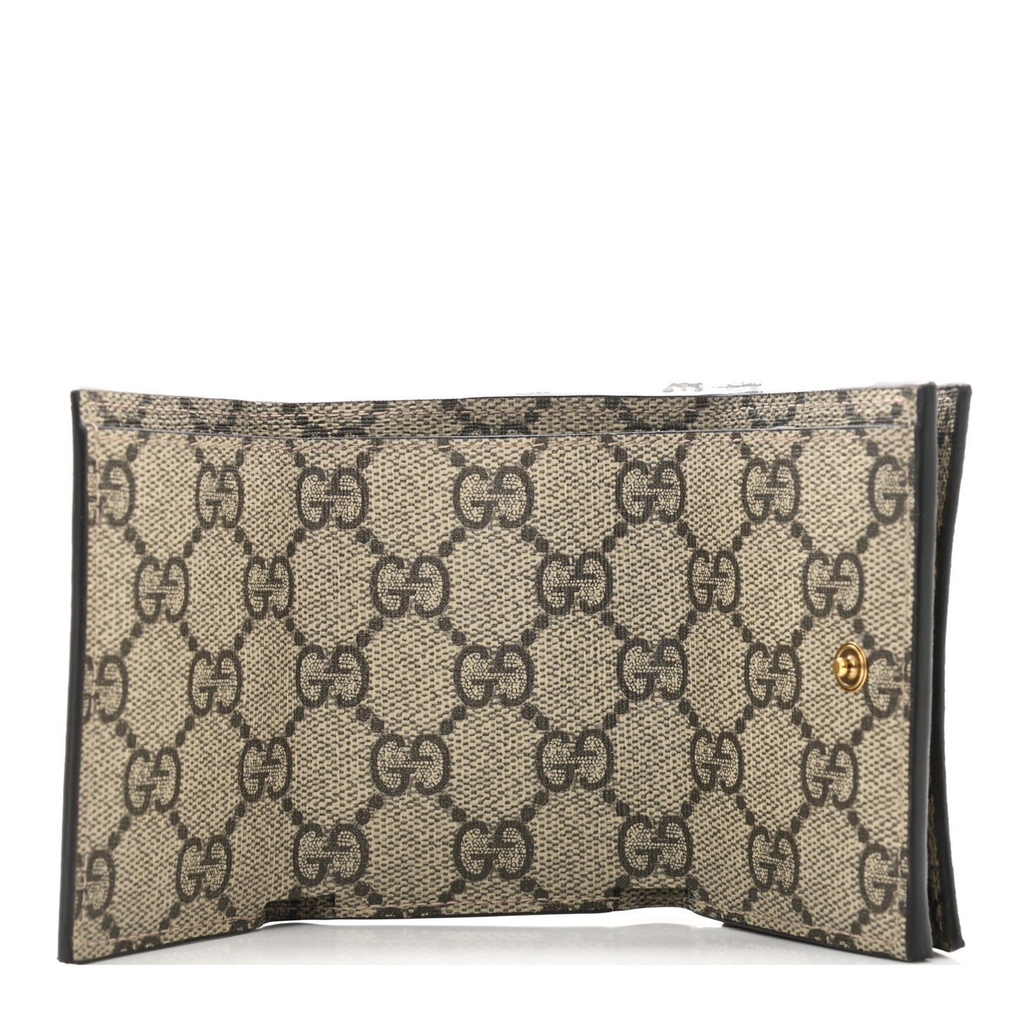 X BALENCIAGA GG Supreme Monogram Card Case Wallet Beige Ebony