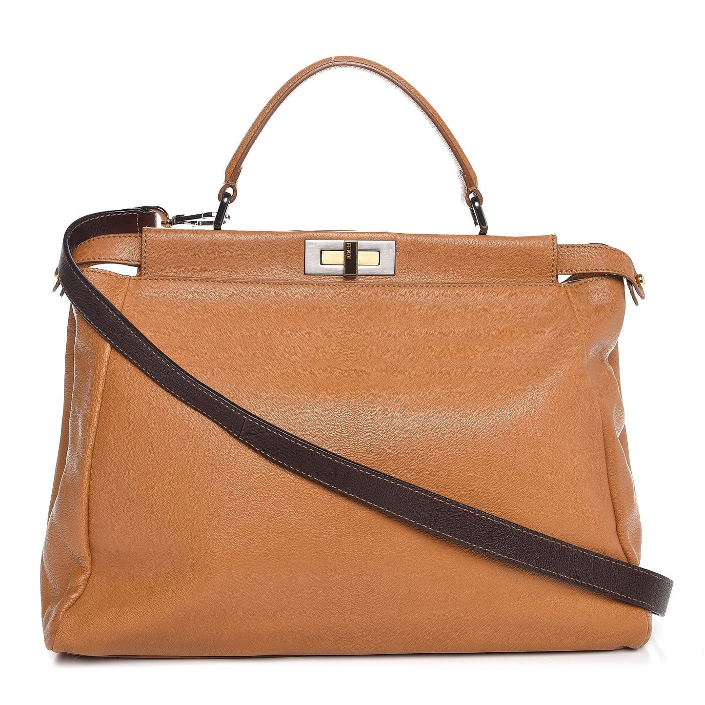 Goatskin Large Peekaboo Iconic Satchel Ocra
