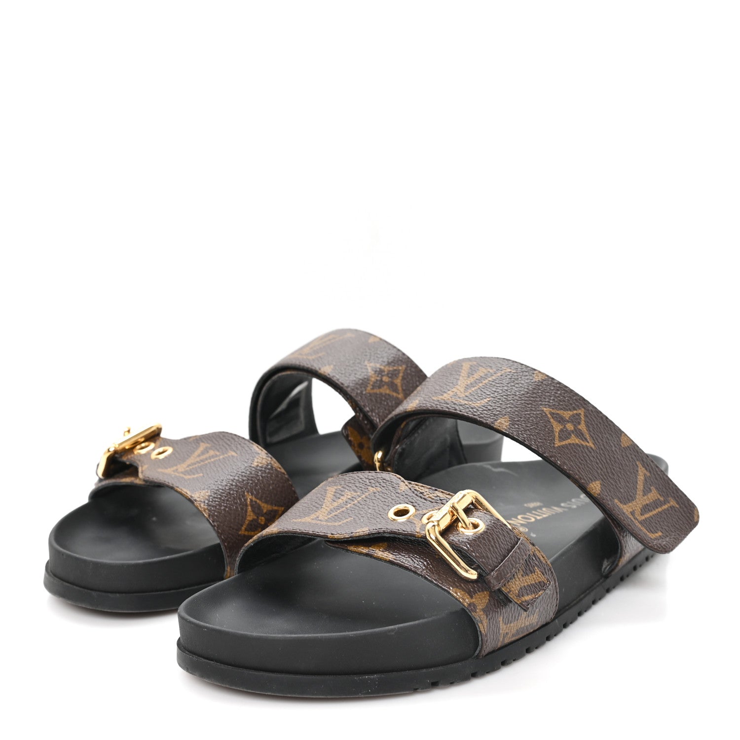 Louis Vuitton Monogram Bom Dia Mule Sandals 38 Black 4 of 10