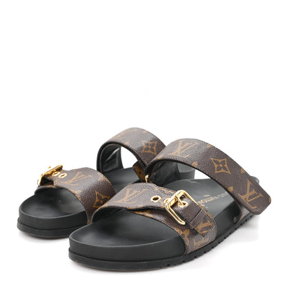 Louis Vuitton Monogram Bom Dia Mule Sandals 38 Black 4 of 10