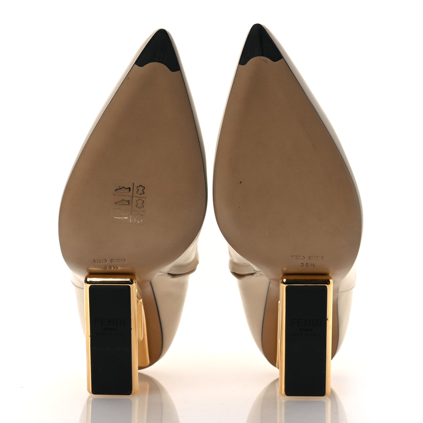 Nappa Fendi First 95mm Pointed Booties 39.5 White