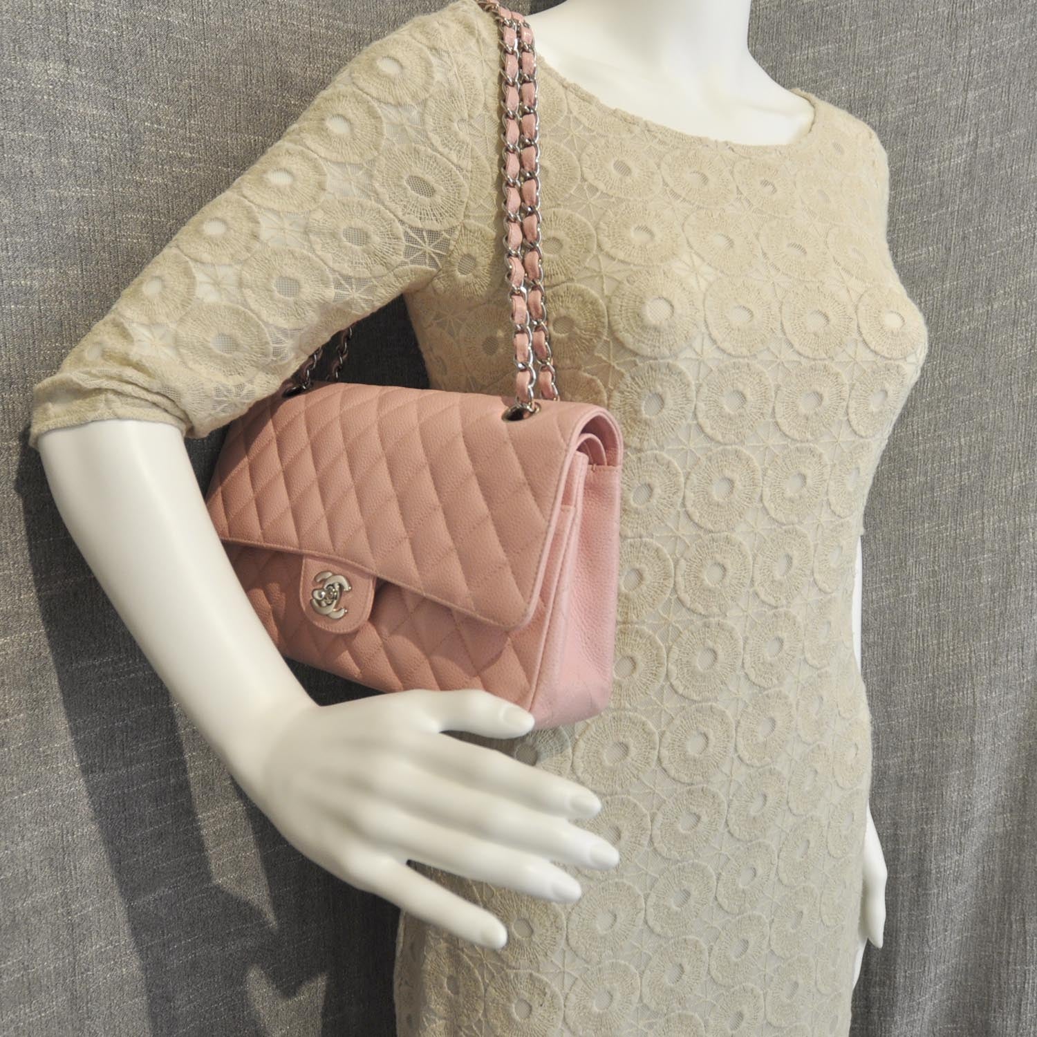 Chanel Caviar Medium Double Flap Pink SHW 2 of 10