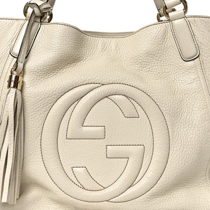 Gucci Pebbled Calfskin Medium Soho Shoulder Bag Off White 8 of 11