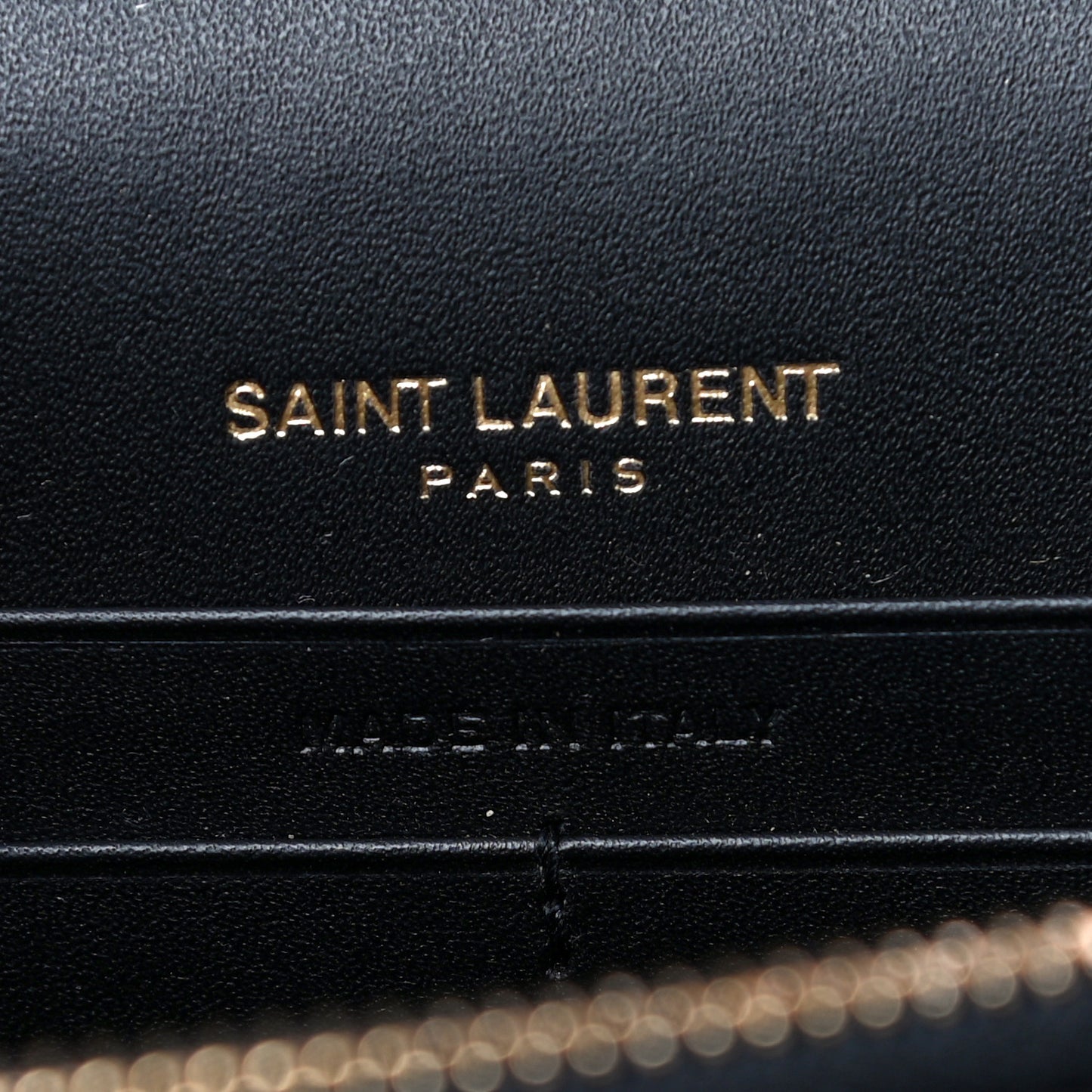 Smooth Calfskin Classic Monogram Kate Tassel Chain Wallet Black