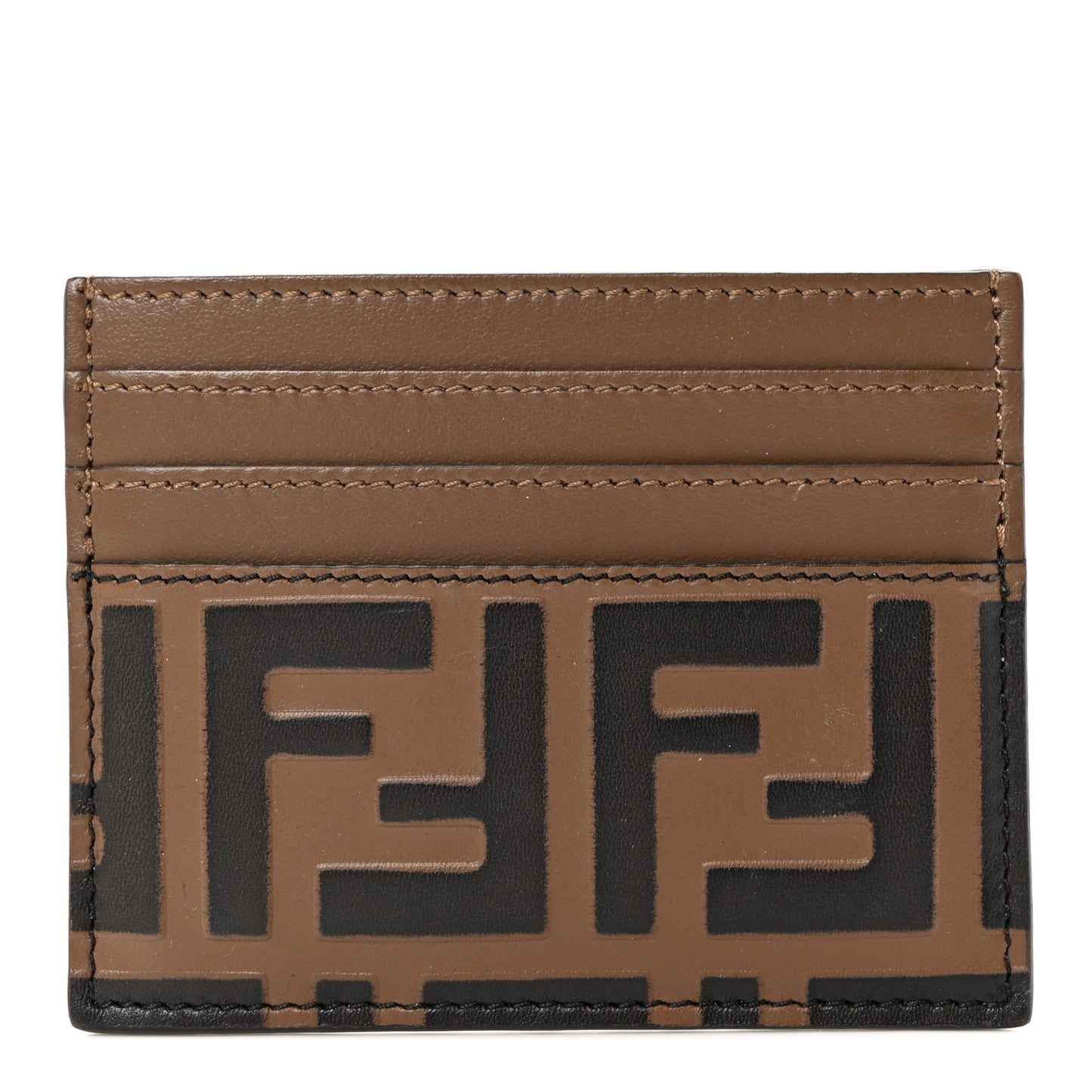 Vitello Soft Bi-Color FF 1974 Embossed Card Holder Maya Black