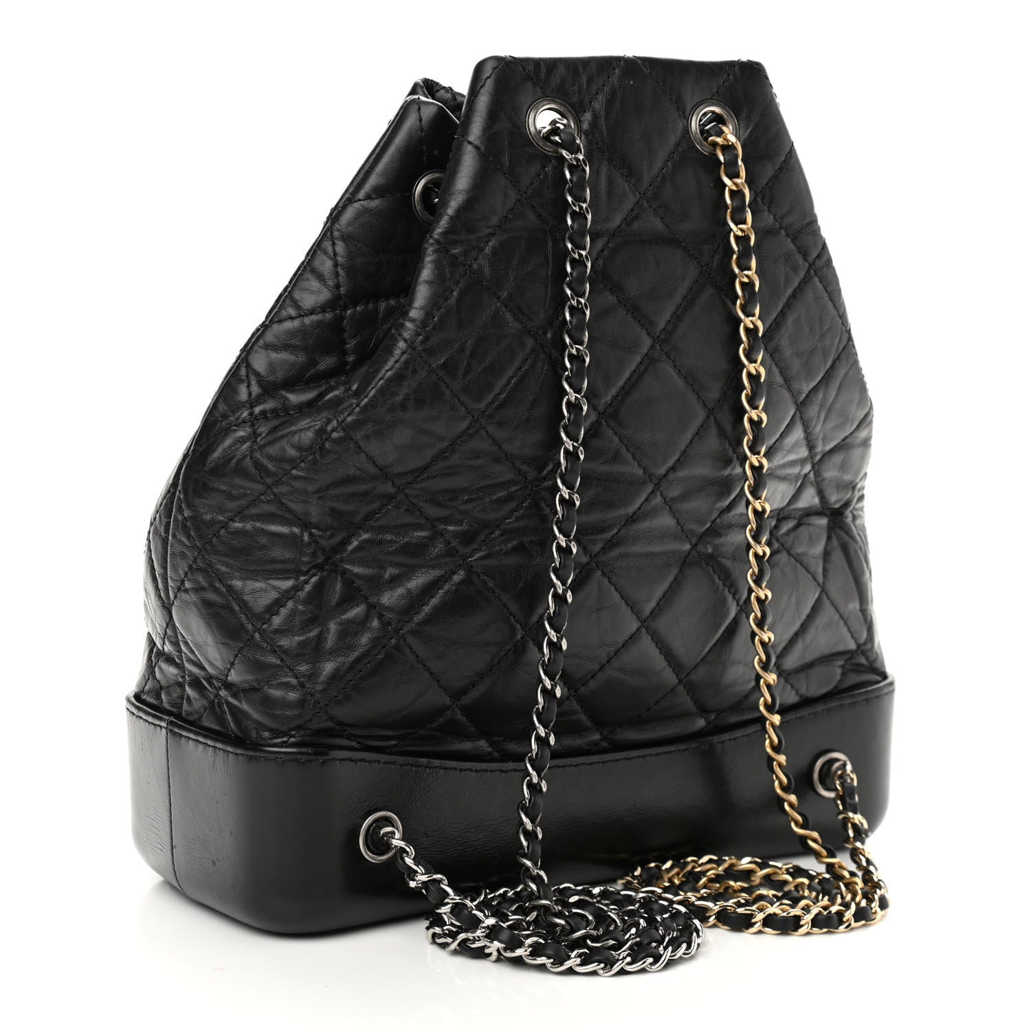 Chanel Aged Calfskin Quilted Gabrielle Backpack Black 3 of 15