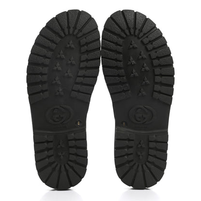 Gucci Goatskin Mens Horsebit Lug Sole Slippers 8 Black 7 of 10