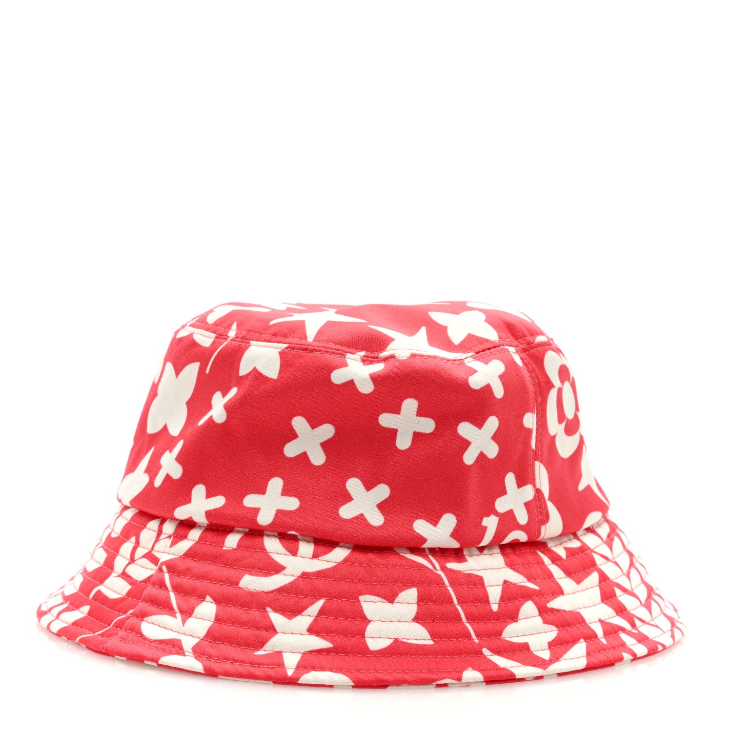 Chanel Cotton CC Cloche Bucket Hat M Coral White 4 of 7