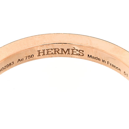 Hermes 18K Rose Gold Diamond MM Chaine d'Ancre Contour Ring 51 5.75 4 of 7