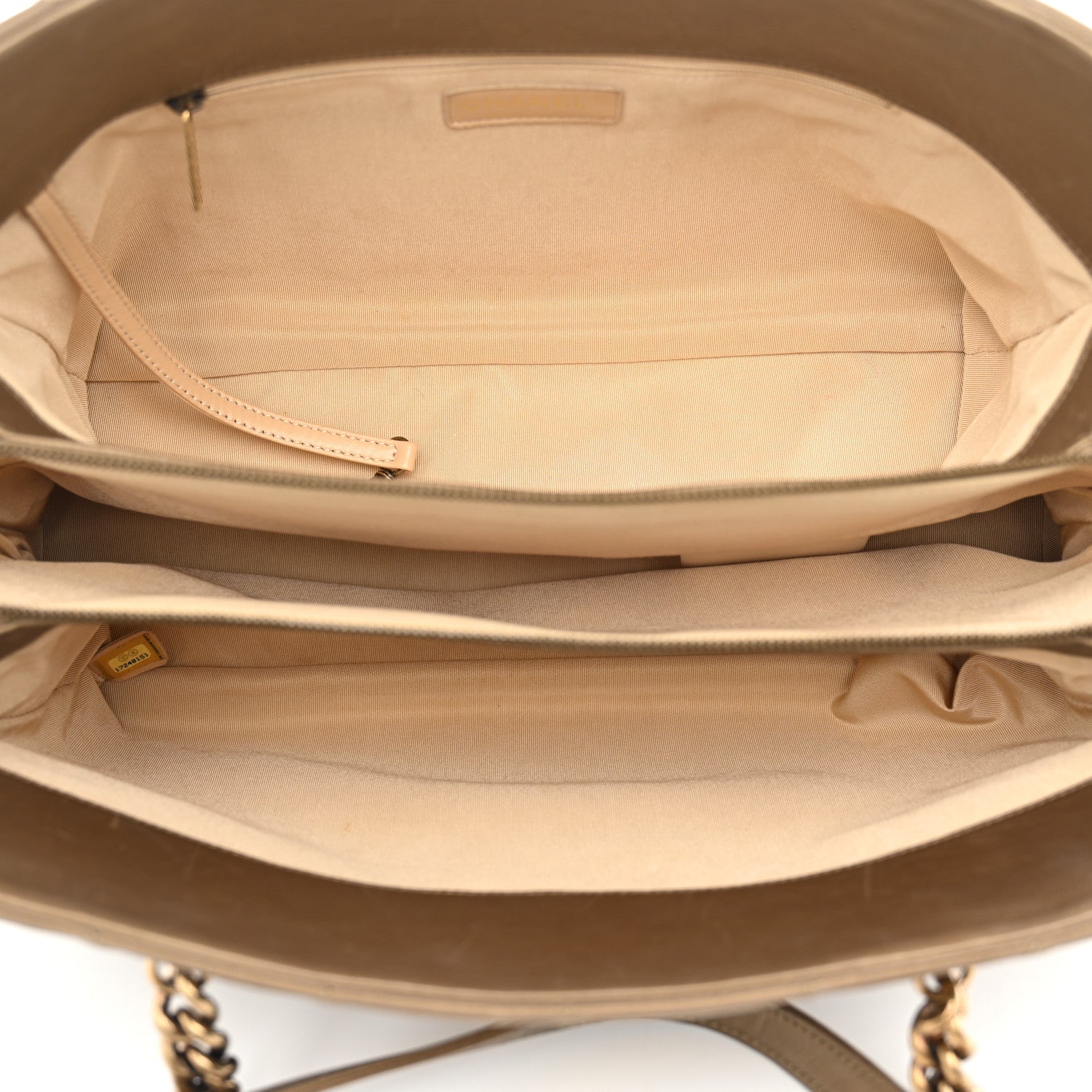 Chanel Metallic Calfskin Quilted Large CC Crown Tote Gold 5 of 10