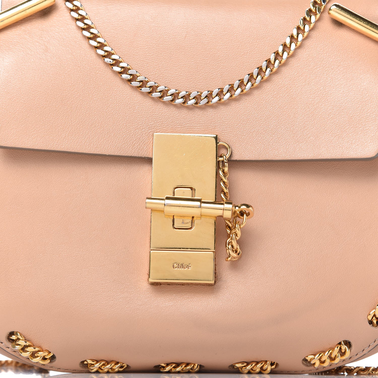 Chloe Calfskin Mini Drew Chain Shoulder Bag Blush Nude 9 of 9