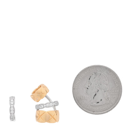 Chanel 18K Yellow White Gold Diamond Coco Crush Earrings 2 of 4