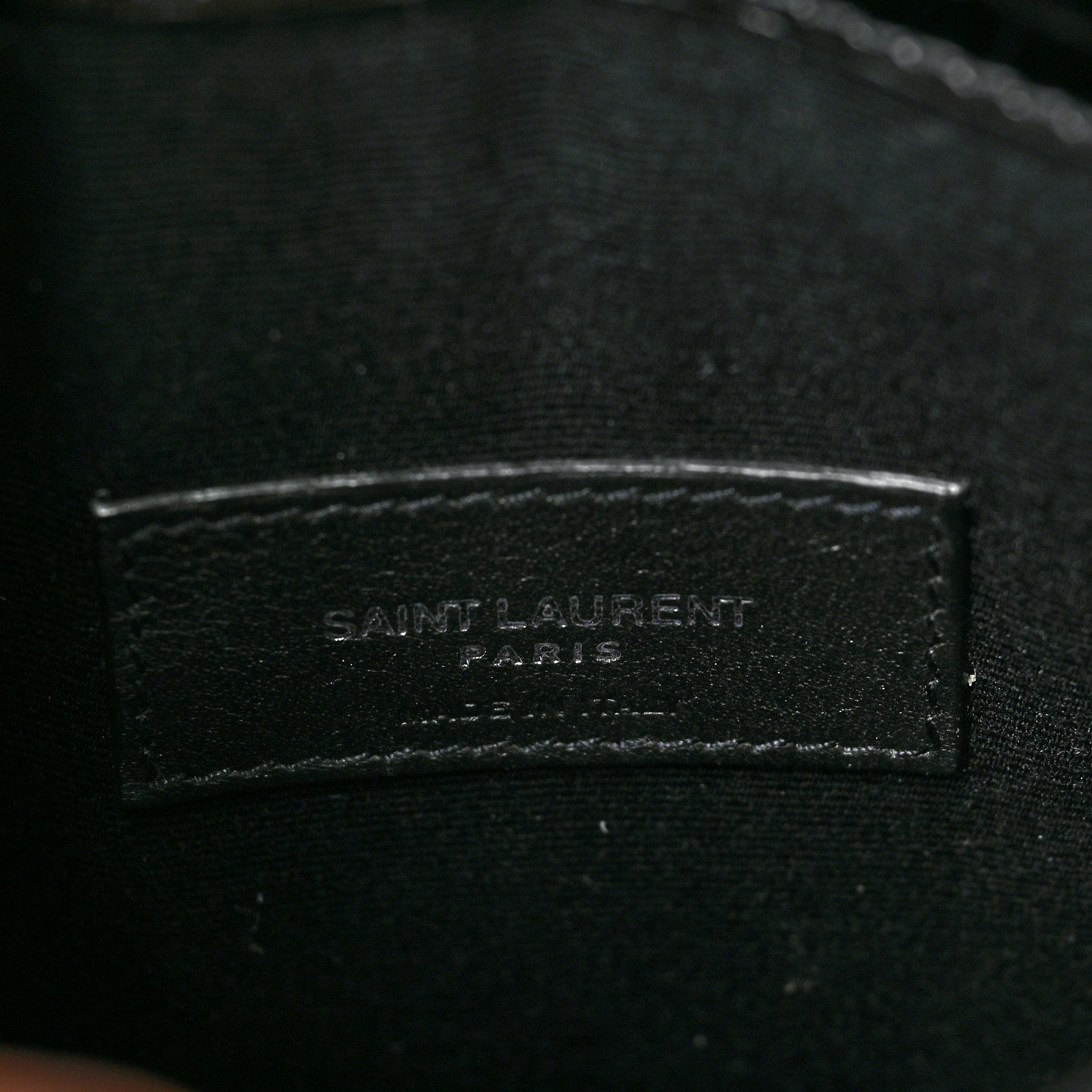 Saint Laurent Calfskin Crocodile Embossed Monogram Uptown Baby Pouch Black 5 of 6