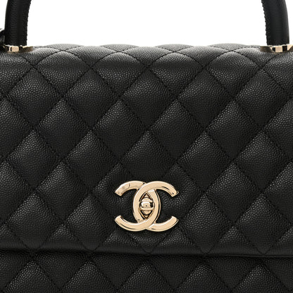 Chanel Caviar Quilted Small Coco Handle Flap Black 8 of 9