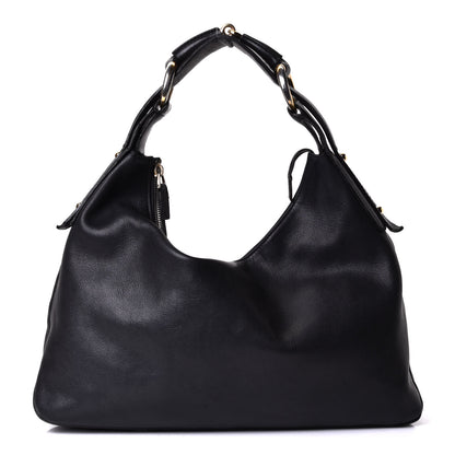 Gucci Calfskin Medium Horsebit Chain Hobo Black 1 of 5
