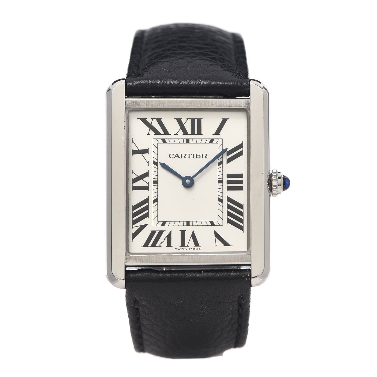Stainless Steel Calfskin 27mm Tank Solo Quartz Watch