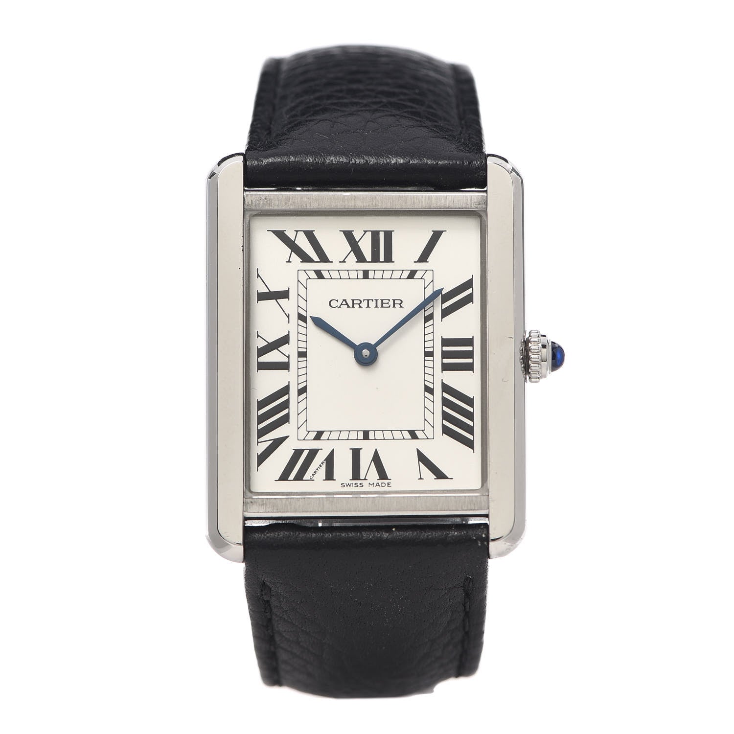 Cartier Stainless Steel Calfskin 27mm Tank Solo Quartz Watch 1 of 9