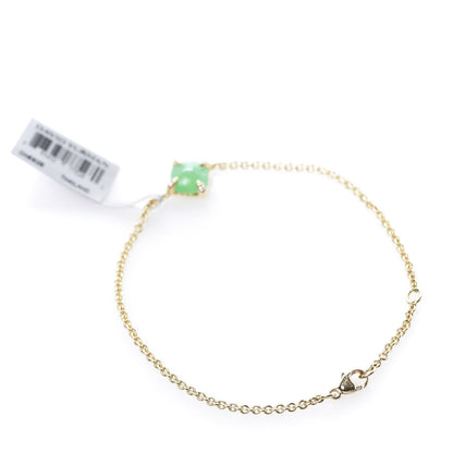 David Yurman 18K Yellow Gold Diamond Chrysoprase 8mm Chatelaine Bracelet 3 of 4