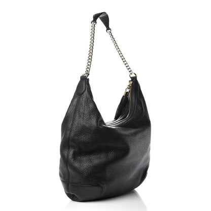 Gucci Pebbled Calfskin Medium Soho Chain Hobo Black 3 of 10