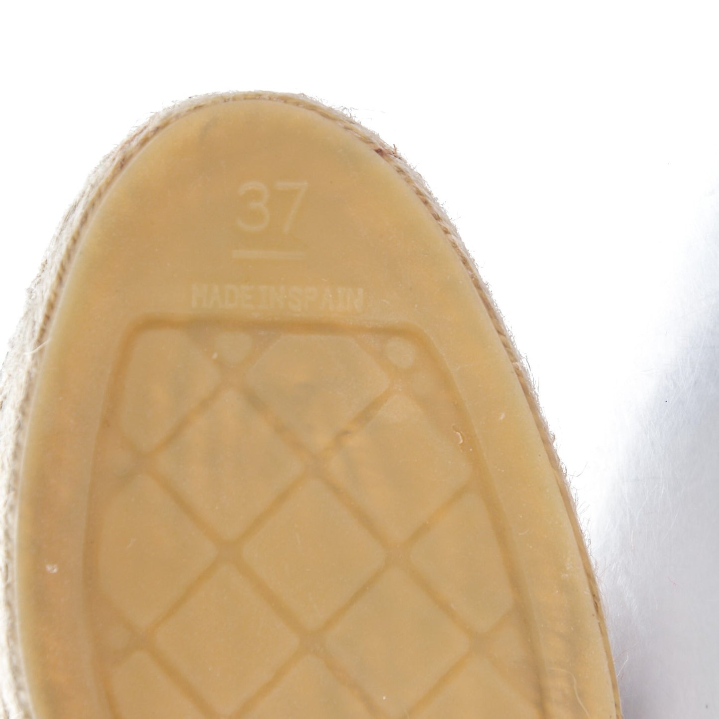 Lambskin CC Espadrilles 37 Beige Black