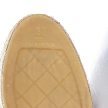 Chanel Lambskin CC Espadrilles 37 Beige Black 7 of 10