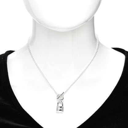 Hermes Sterling Silver Cadenas Kelly Lock Pendant Necklace 2 of 5
