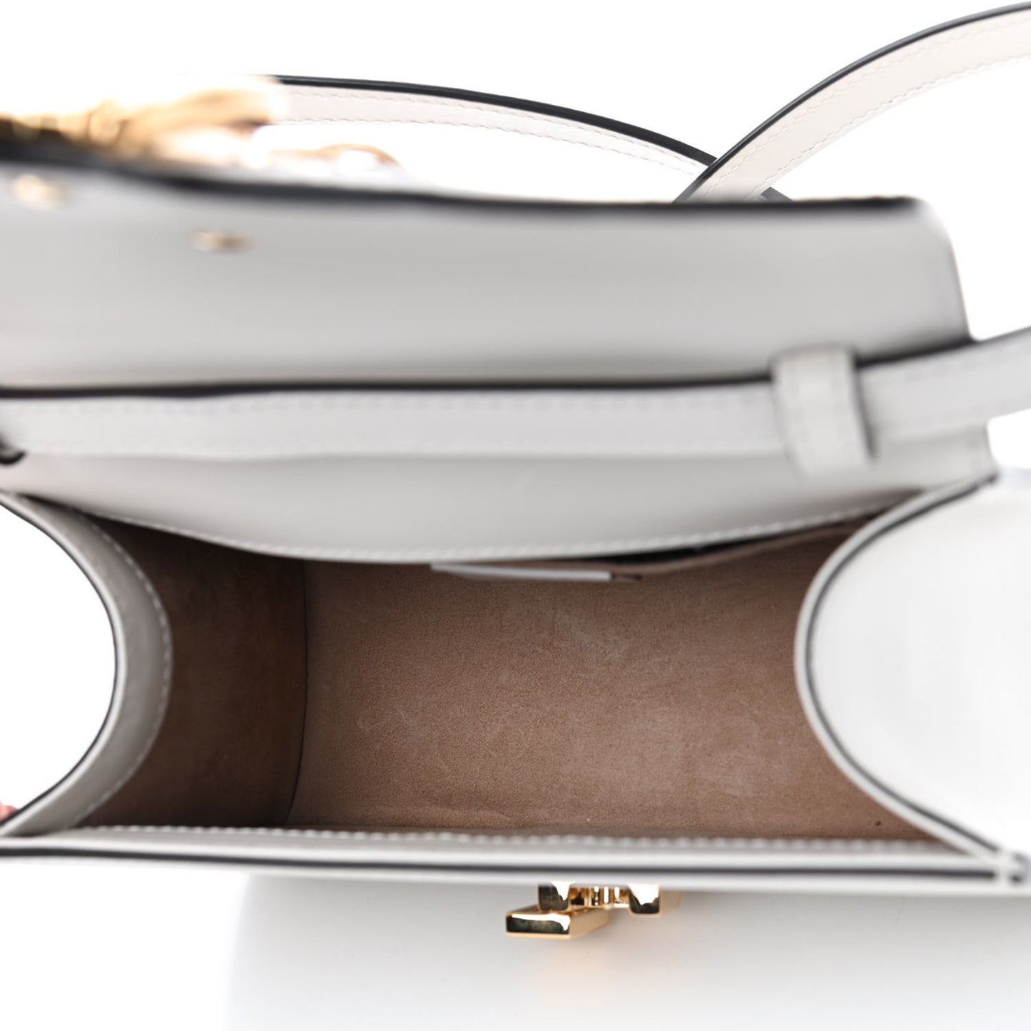 Calfskin Mini Sylvie Top Handle Bag White