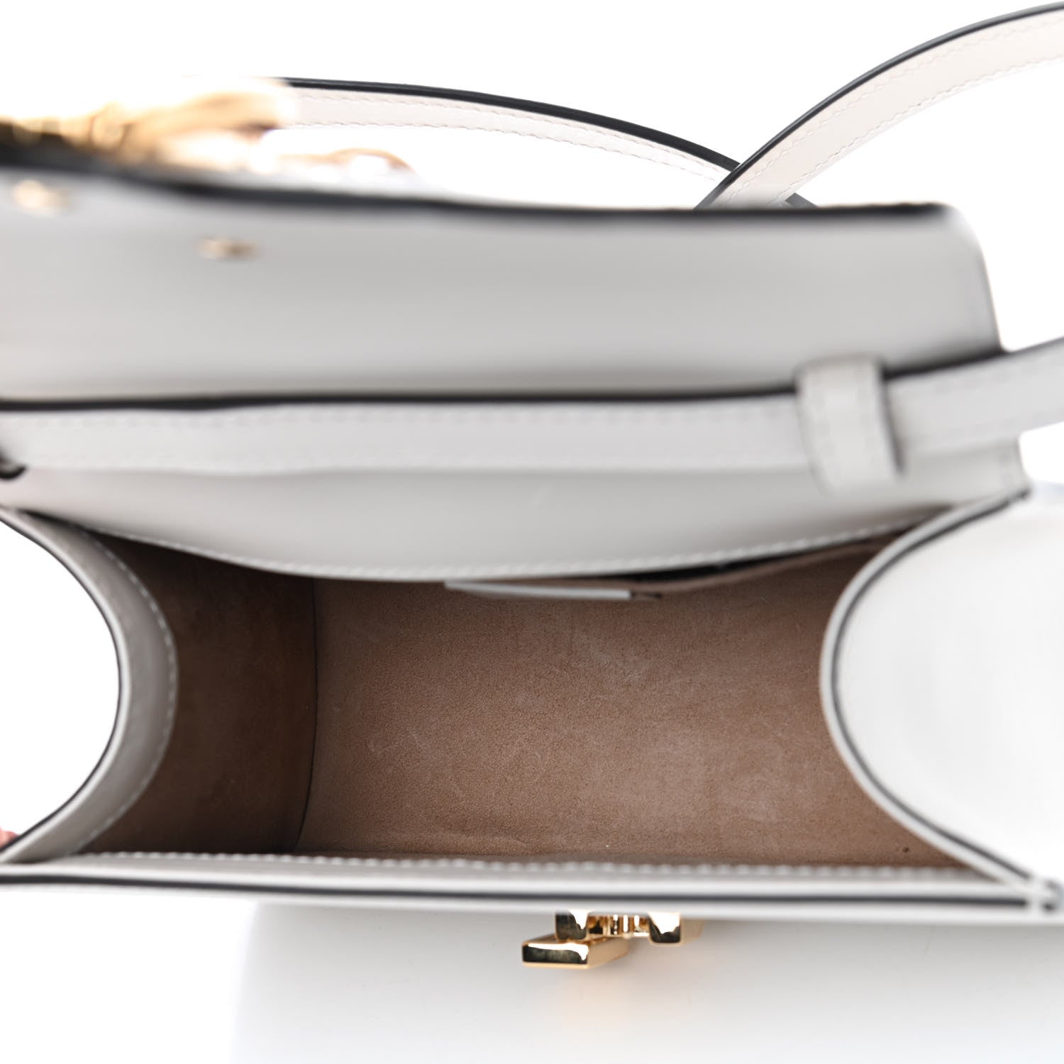 Gucci Calfskin Mini Sylvie Top Handle Bag White 4 of 4