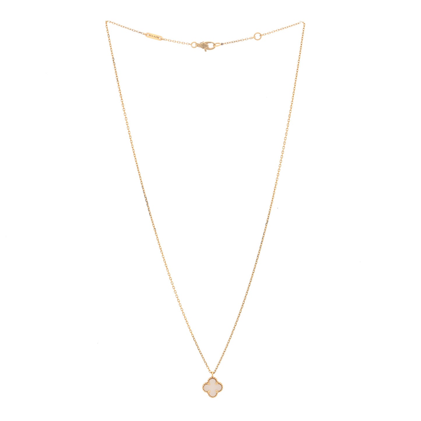 18K Yellow Gold Mother of Pearl Sweet Alhambra Pendant Necklace