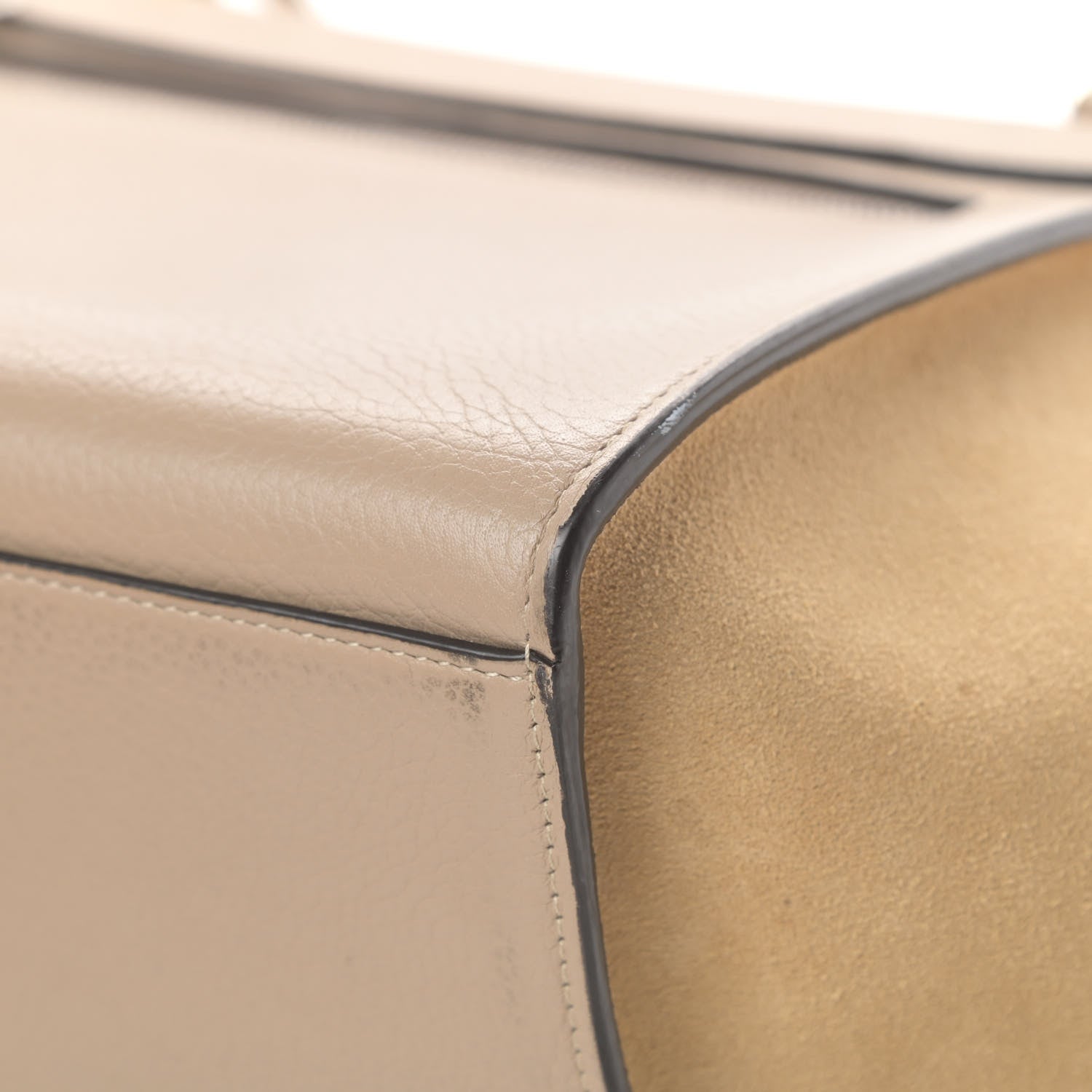 Celine Drummed Calfskin Suede Small Trapeze Dune 10 of 19