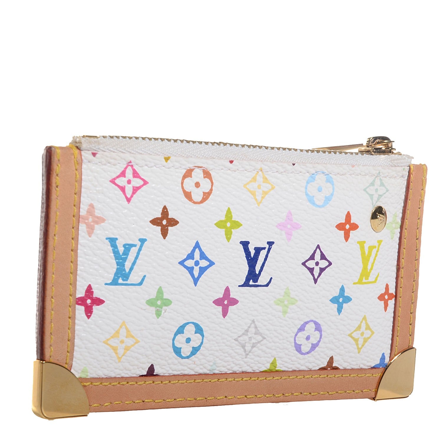 Louis Vuitton Monogram Multicolor Key Pouch White 3 of 8