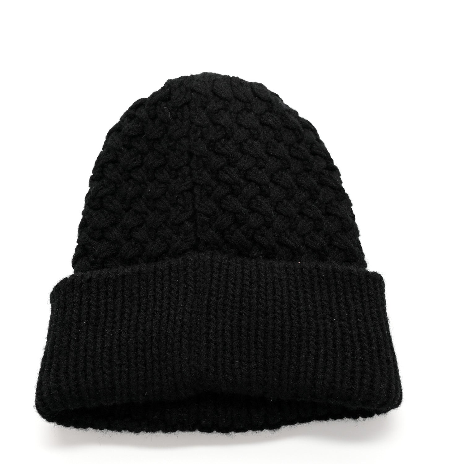 Chanel Wool Cashmere CC Beanie Hat Black White 3 of 5