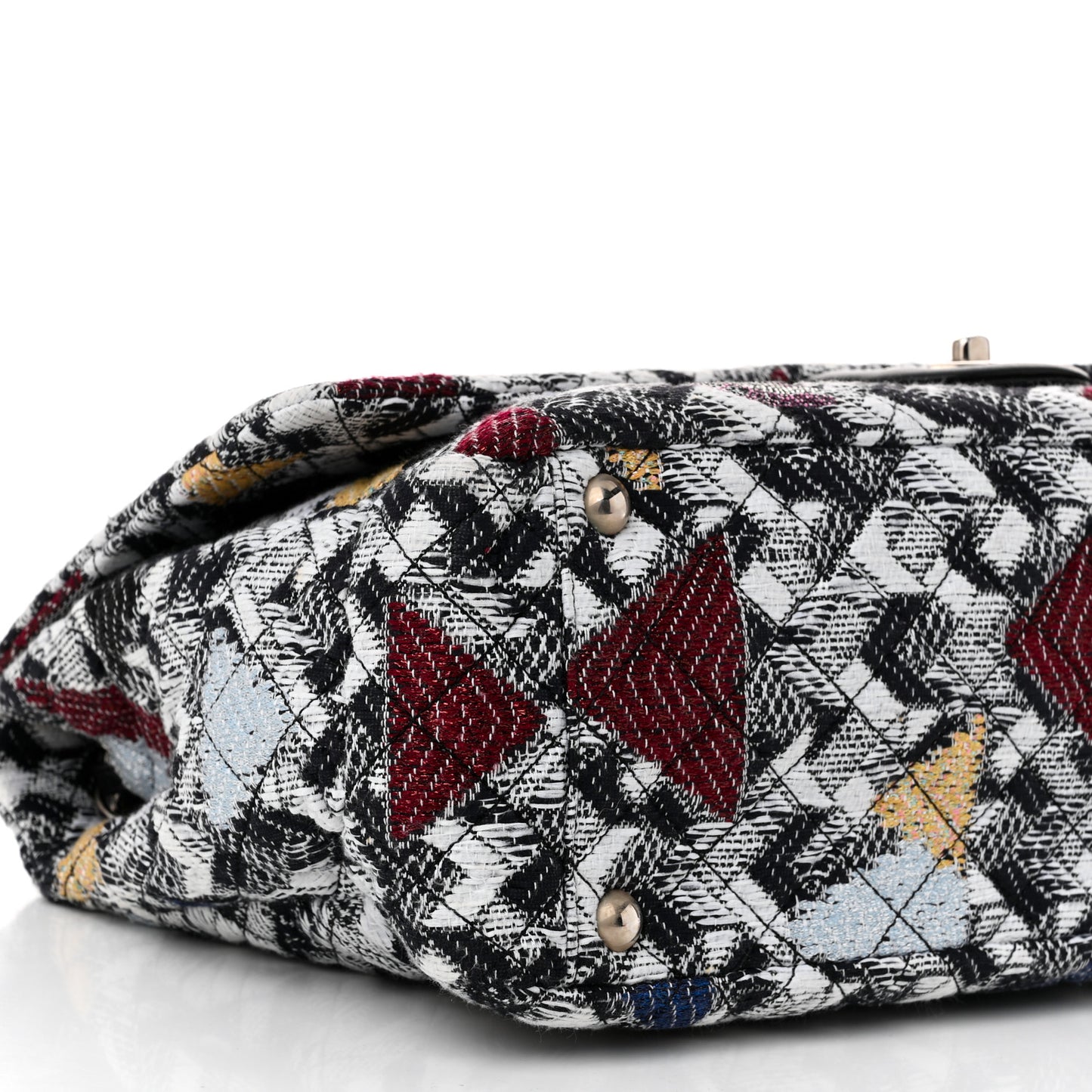 Tweed Strass Quilted XXL Plane Flap Black Multicolor