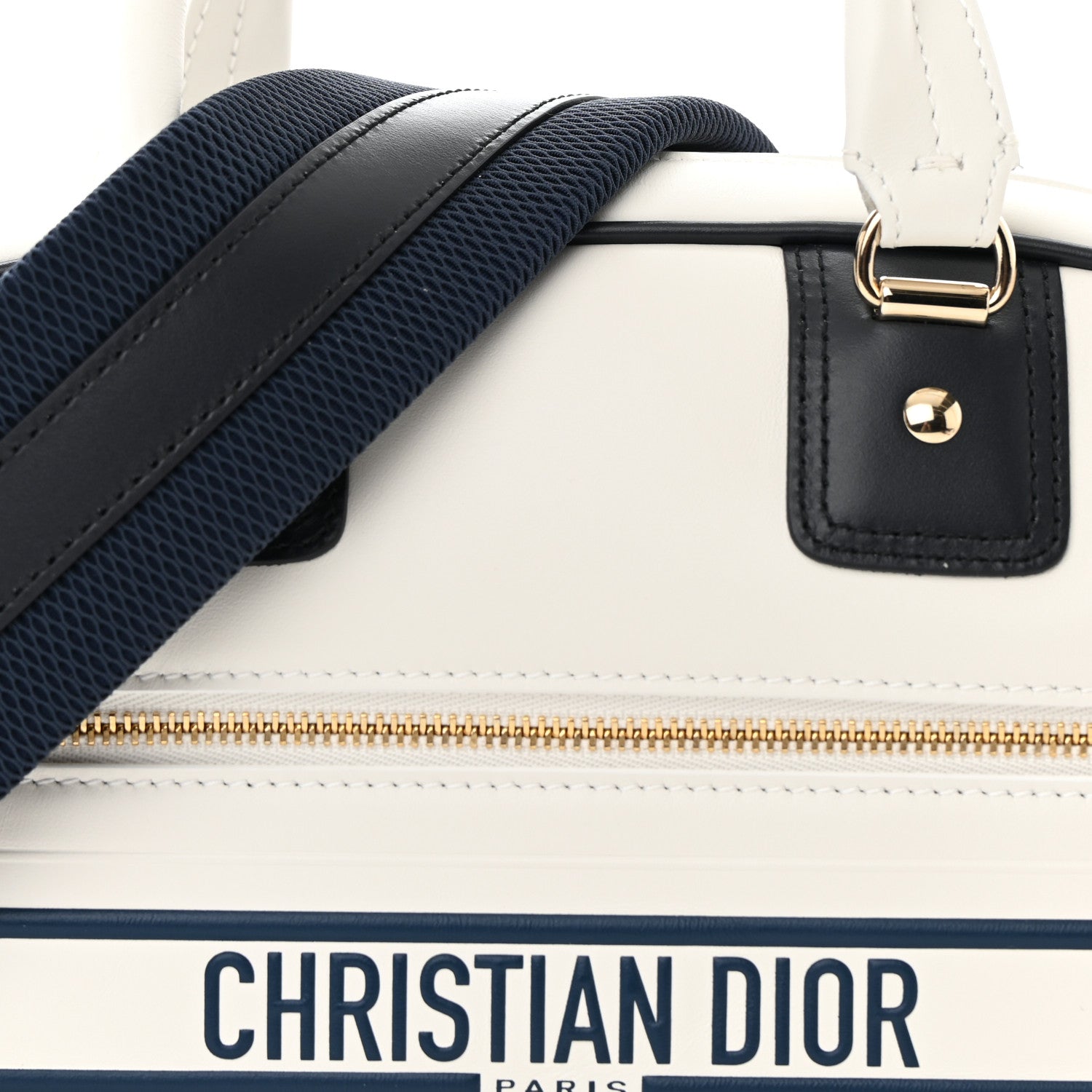 Christian Dior Calfskin Small Dior Vibe Zip Bowling Bag White 8 of 10