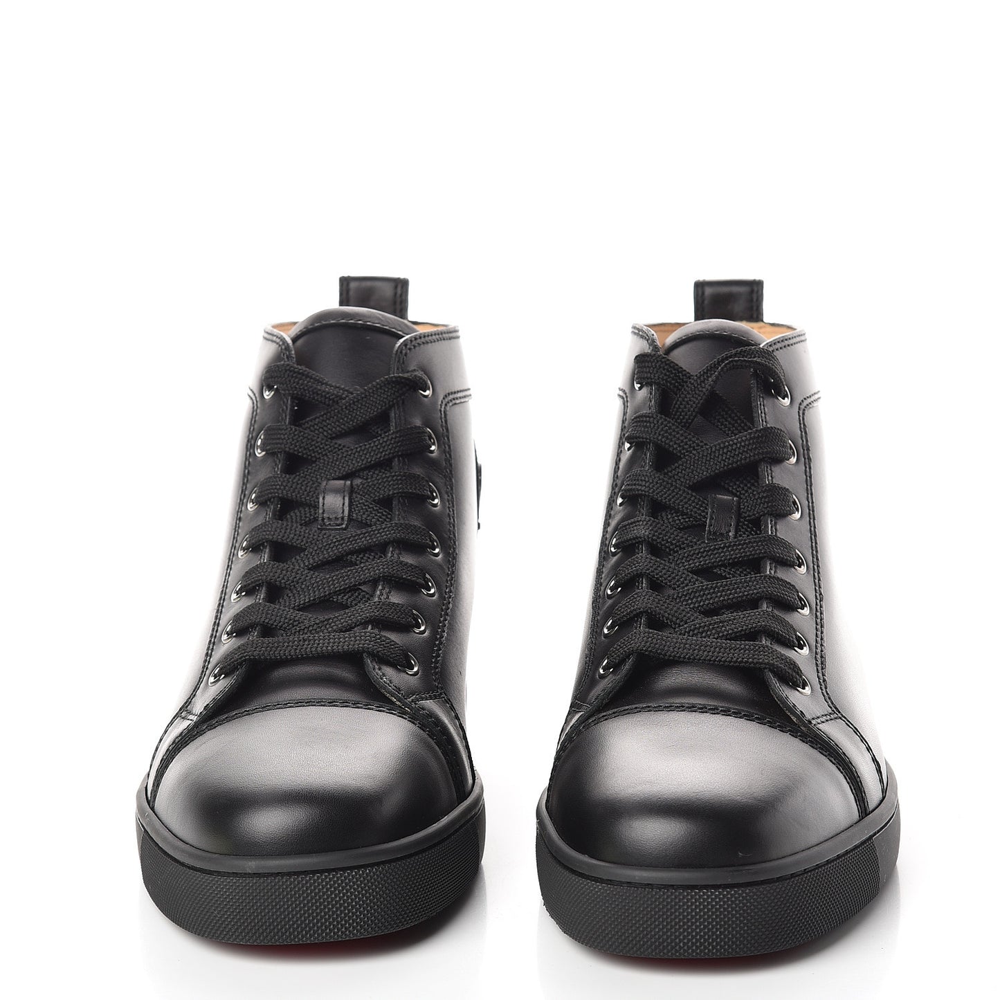 Calfskin Mens Louis High Top Sneakers 40.5 Black
